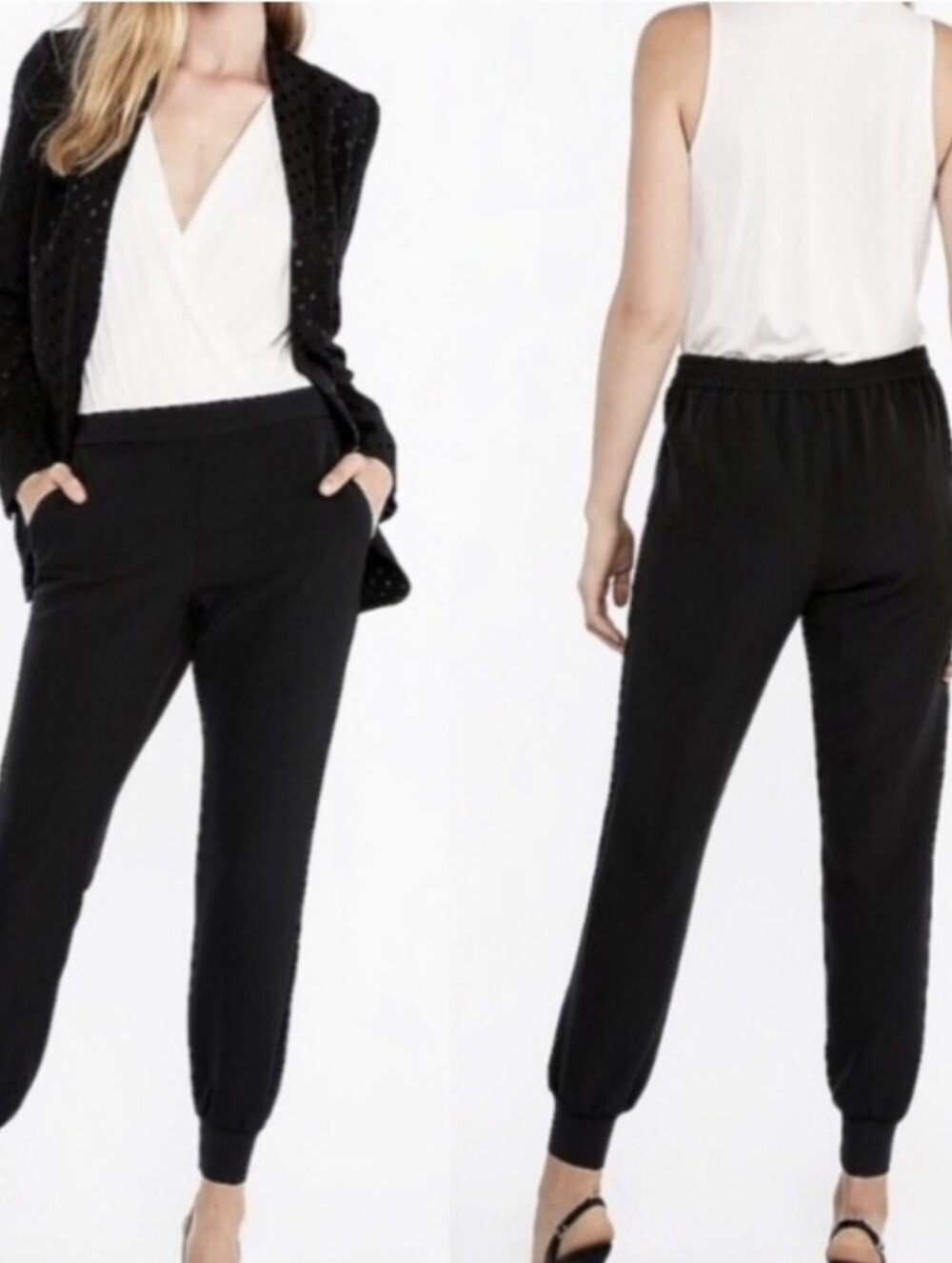 Chic Black Balloon Harem Jogger Pants